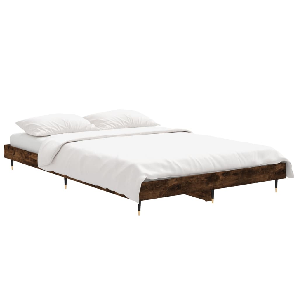 sengeramme 120x190 cm uden madras konstrueret træ røget eg