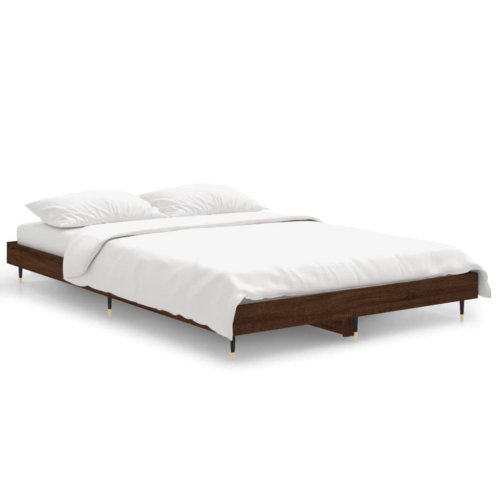 sengeramme 120x190 cm uden madras konstrueret træ brunt eg