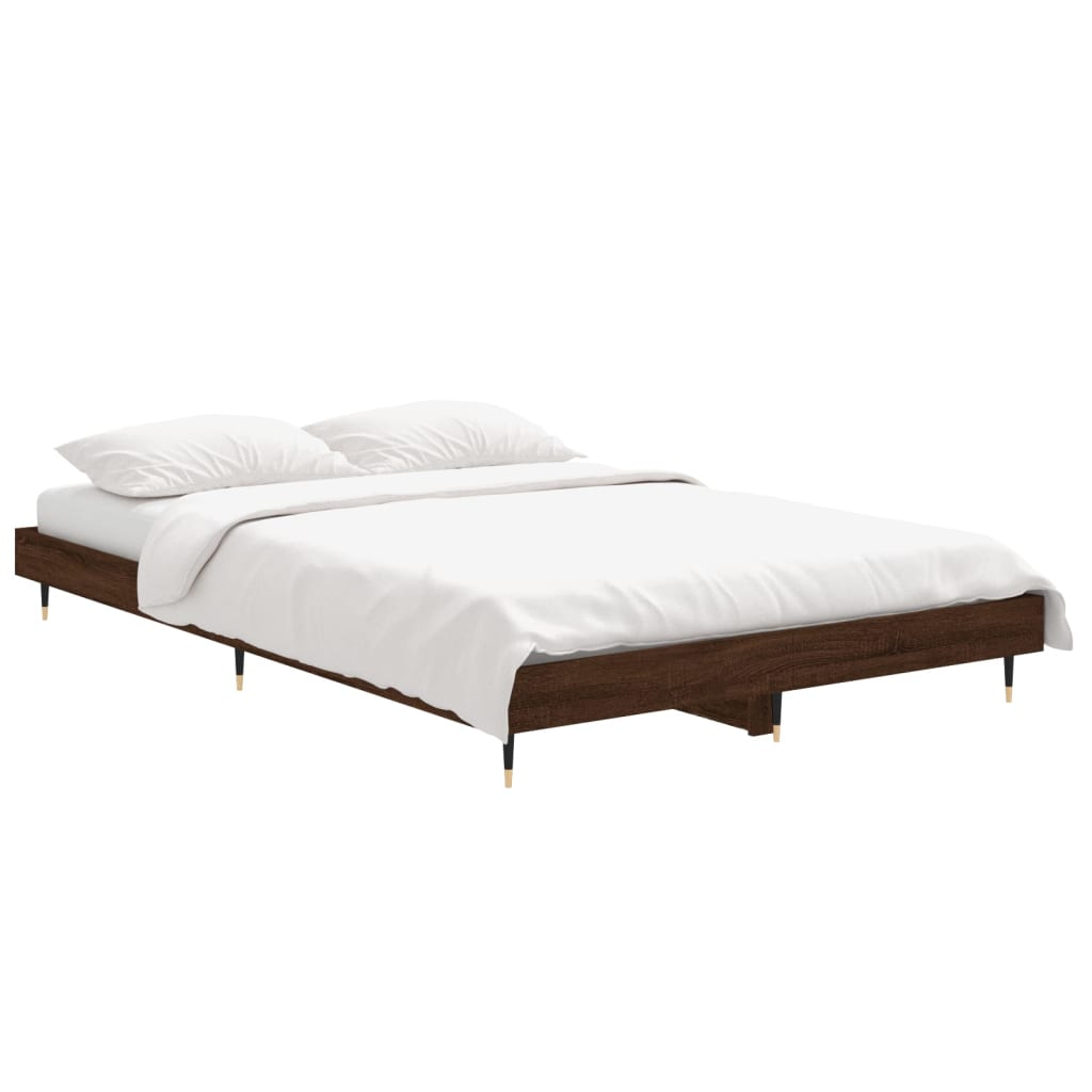 sengeramme 120x190 cm uden madras konstrueret træ brunt eg