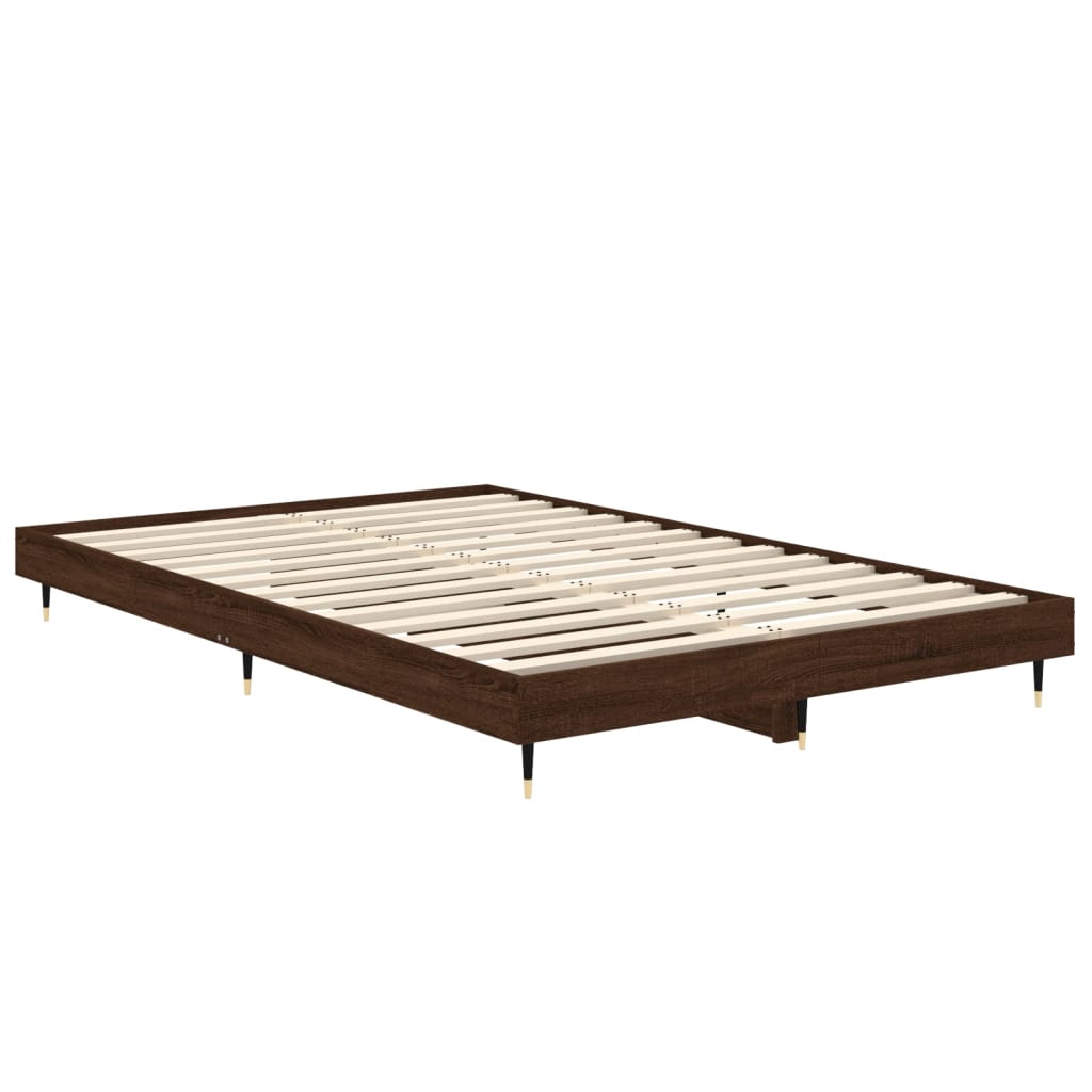sengeramme 120x190 cm uden madras konstrueret træ brunt eg