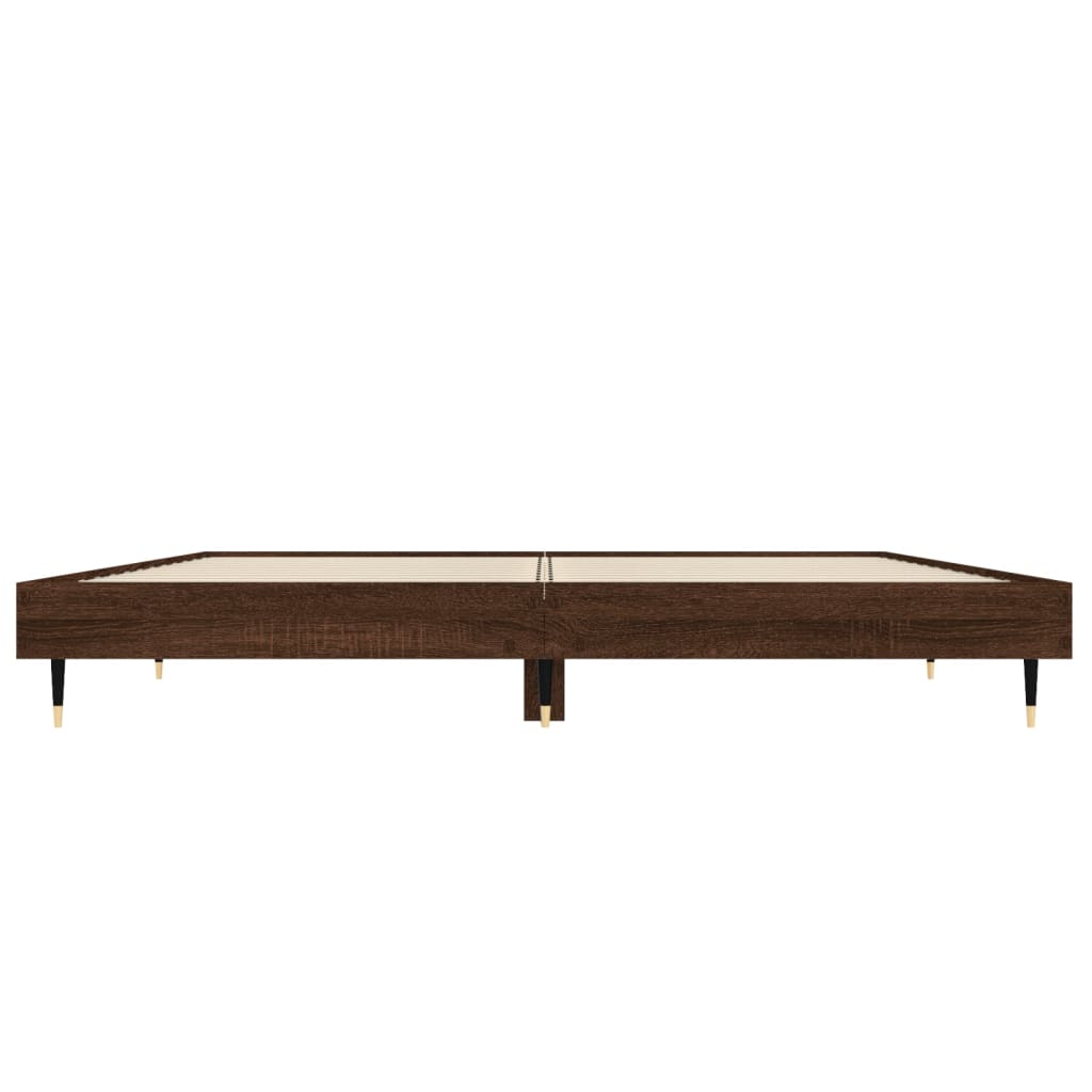 sengeramme 120x190 cm uden madras konstrueret træ brunt eg