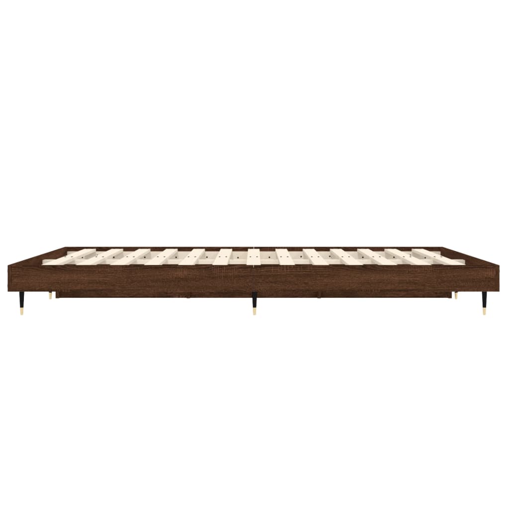 sengeramme 120x190 cm uden madras konstrueret træ brunt eg