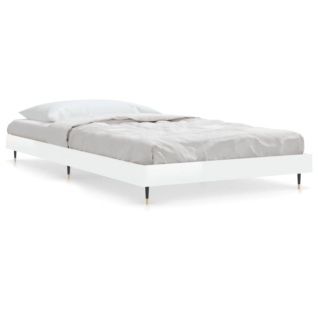 sengeramme 90x190 cm konstrueret træ hvid højglans