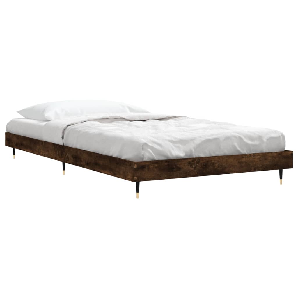 sengeramme 90x190 cm uden madras konstrueret træ røget eg