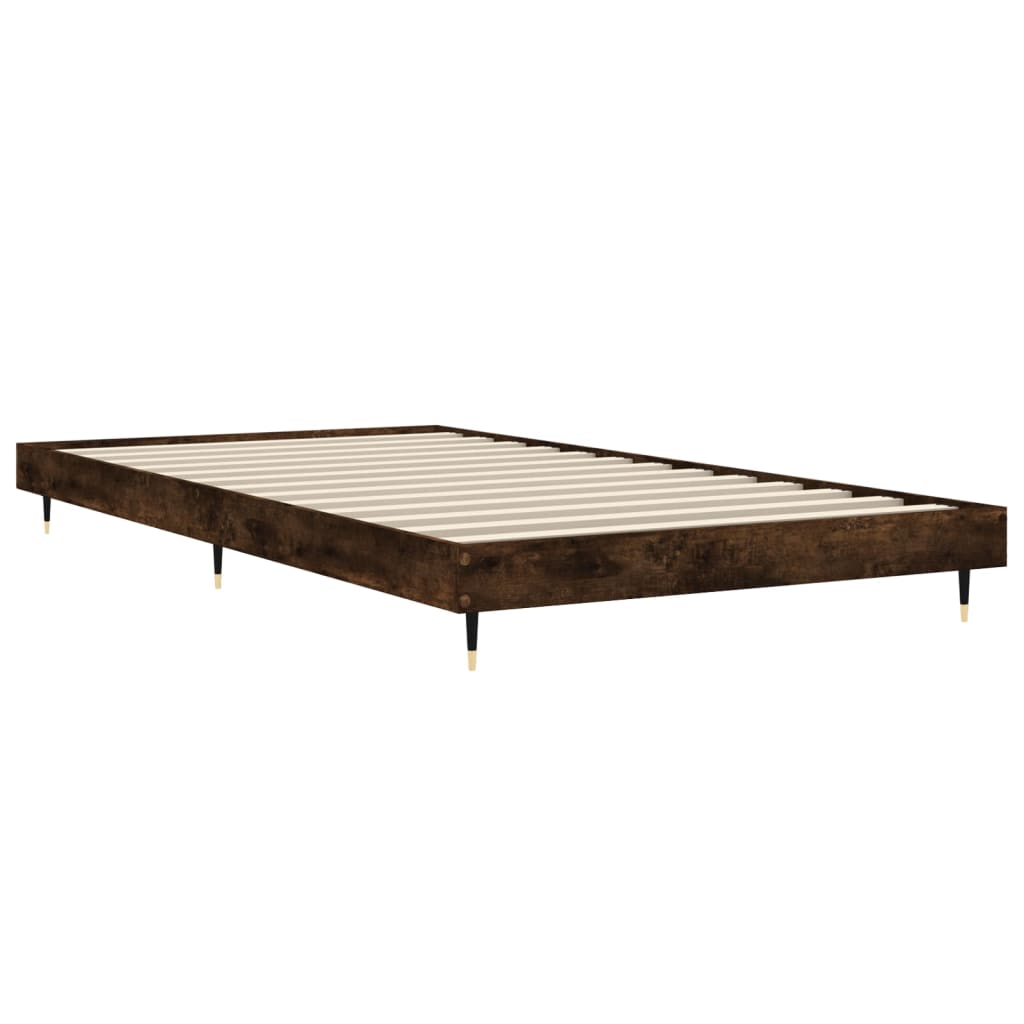 sengeramme 90x190 cm uden madras konstrueret træ røget eg