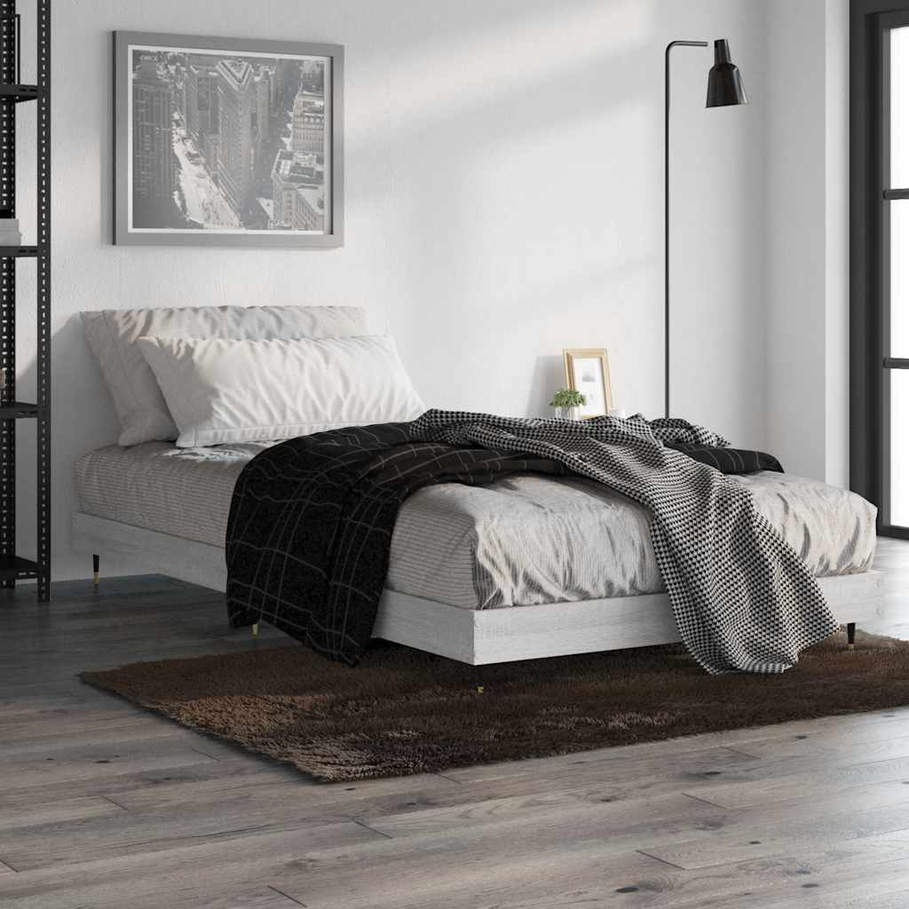 sengeramme 90x190 cm konstrueret træ grå sonoma-eg