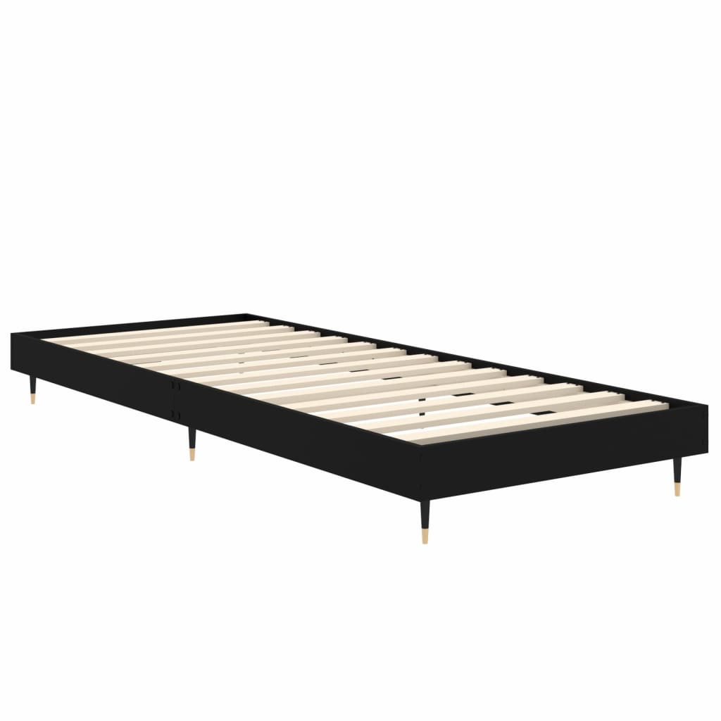 sengeramme 75x190 cm konstrueret træ sort