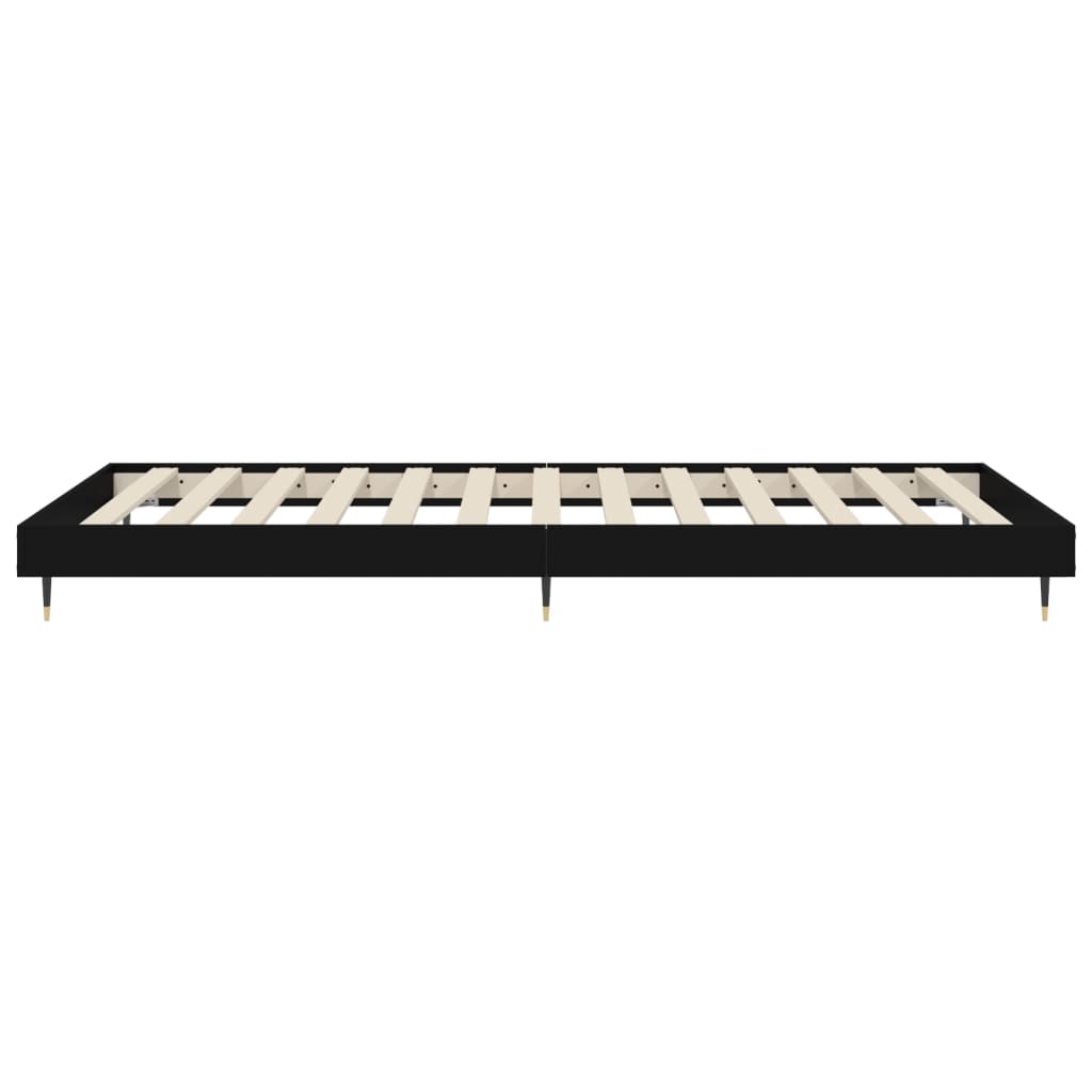 sengeramme 75x190 cm konstrueret træ sort