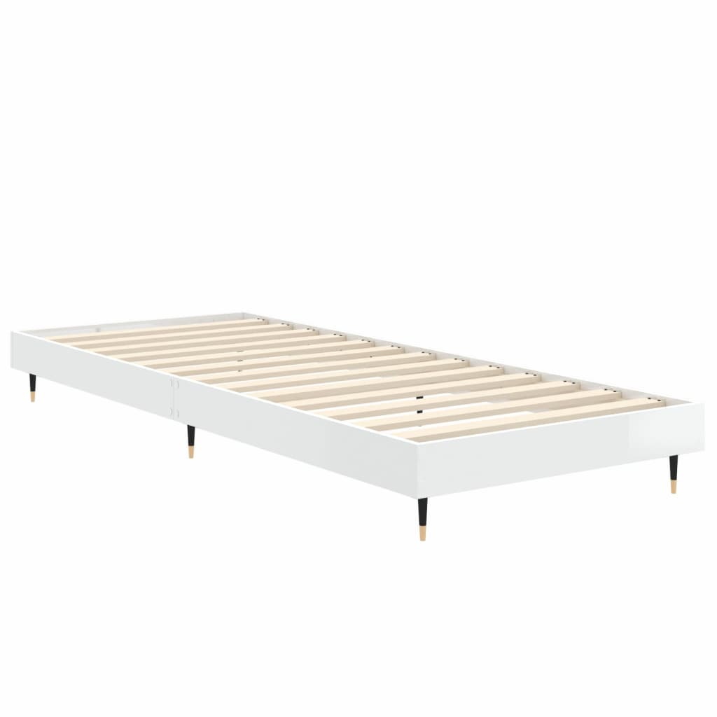 sengeramme 75x190 cm konstrueret træ hvid højglans