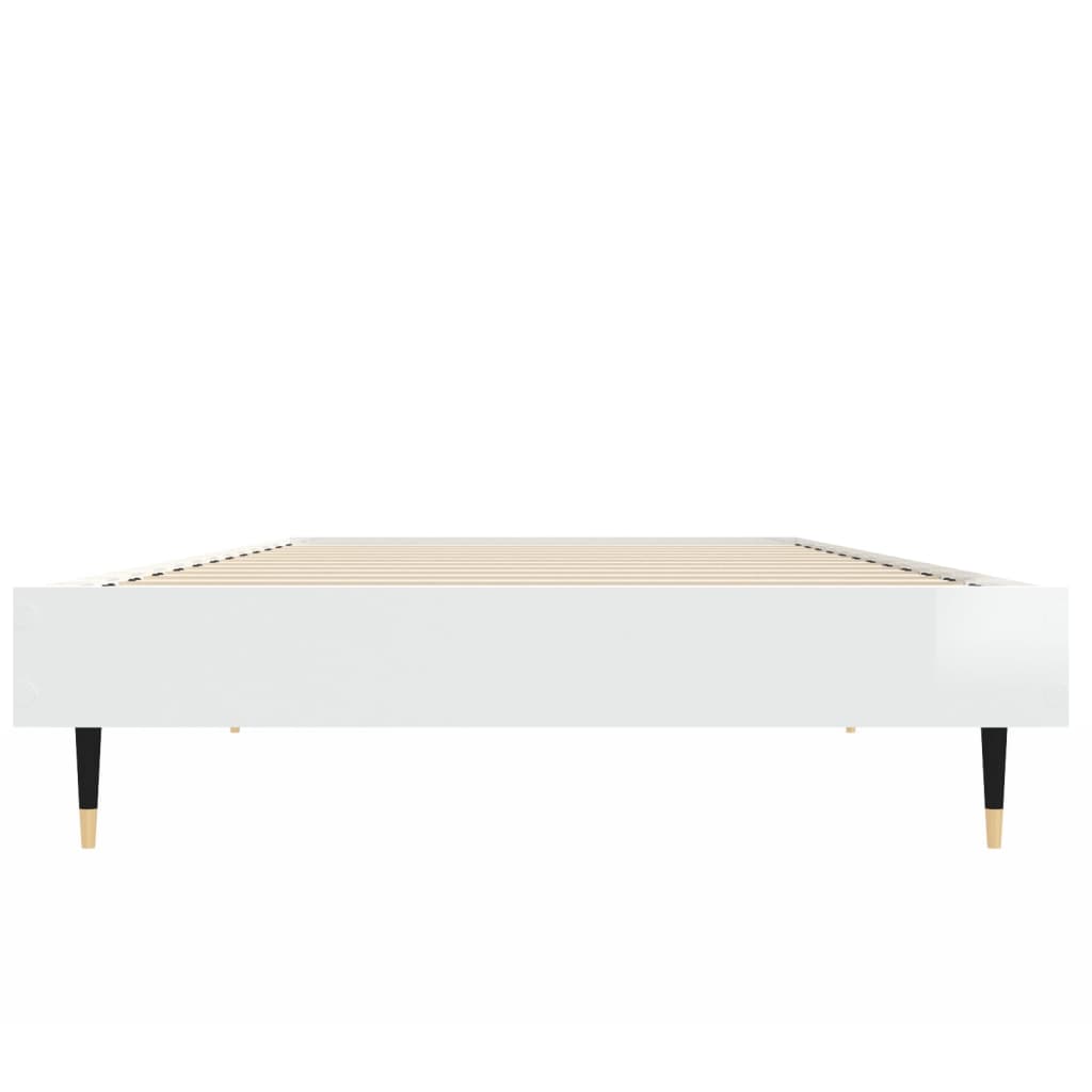 sengeramme 75x190 cm konstrueret træ hvid højglans