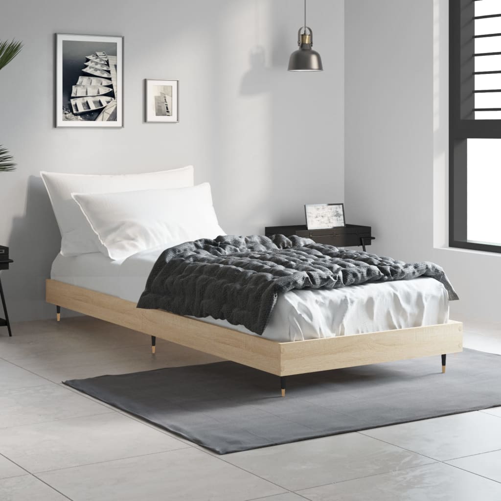 sengeramme 75x190 cm uden madras konstrueret træ sonoma-eg