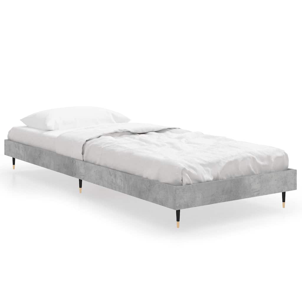 sengeramme 75x190 cm konstrueret træ betongrå