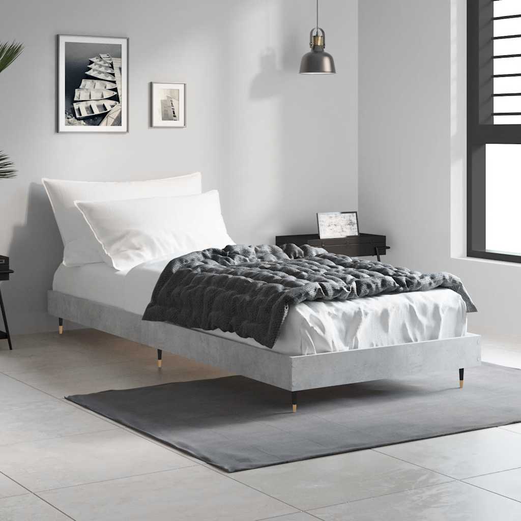 sengeramme 75x190 cm konstrueret træ betongrå