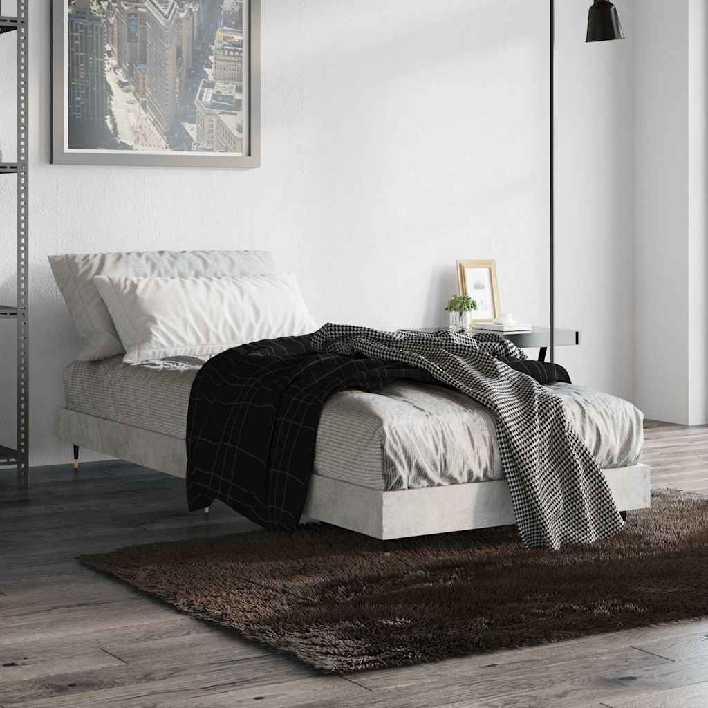 sengeramme 75x190 cm konstrueret træ betongrå