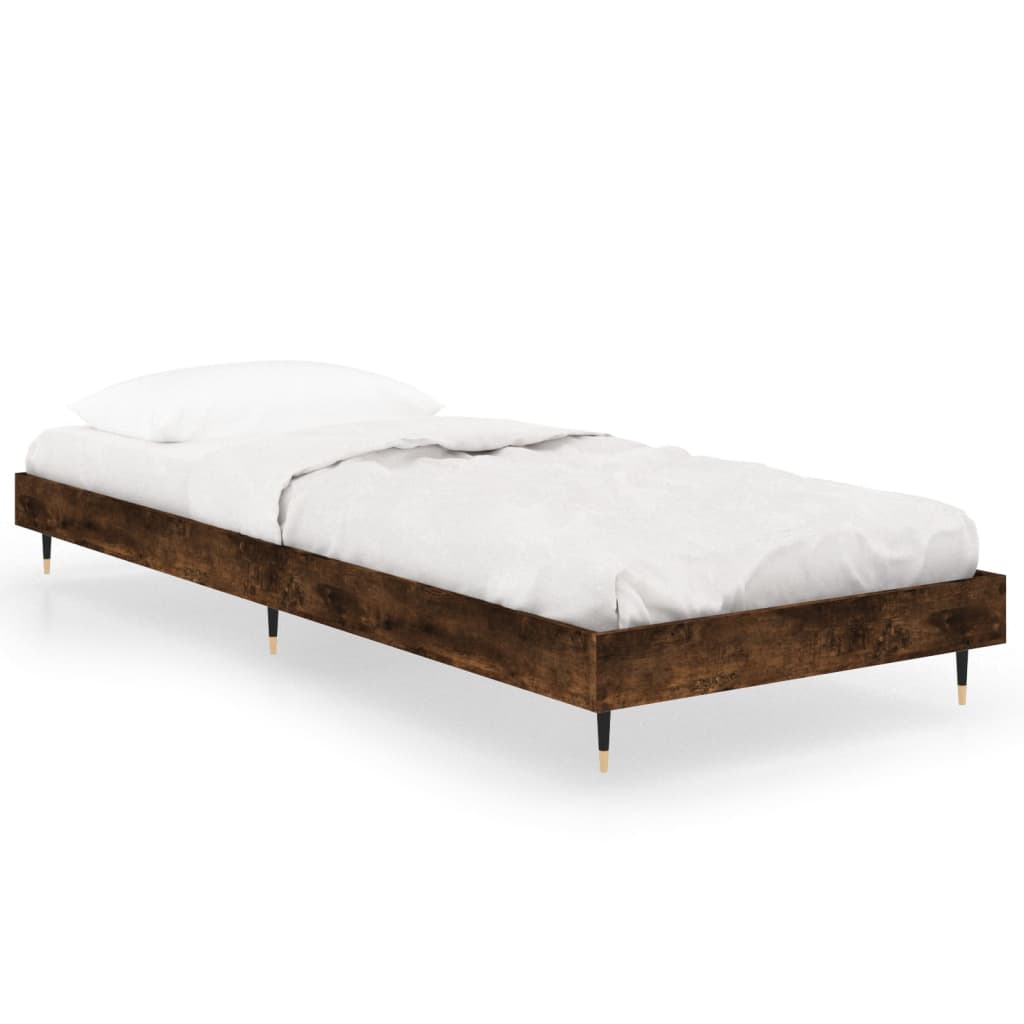 sengeramme 75x190 cm uden madras konstrueret træ røget eg