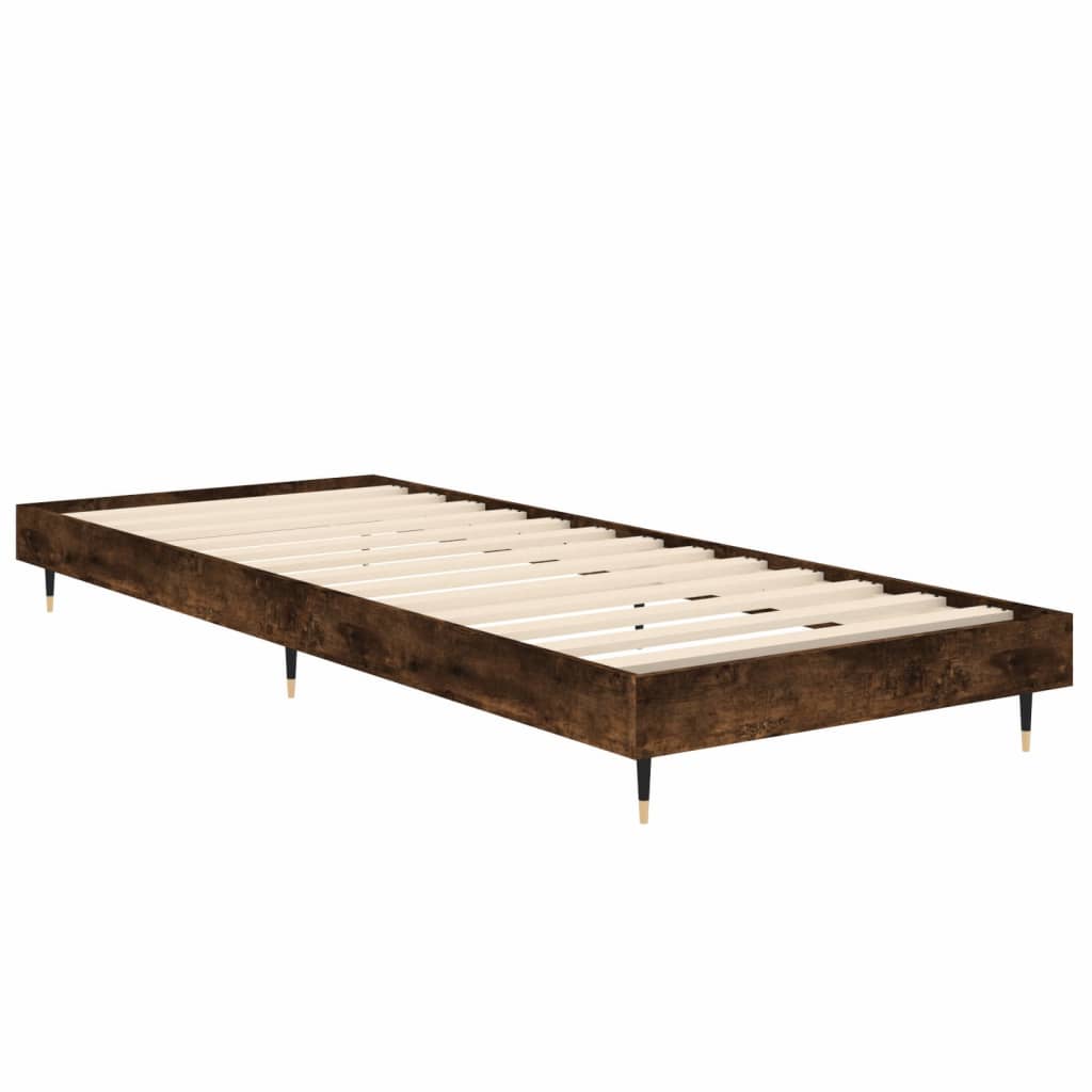 sengeramme 75x190 cm uden madras konstrueret træ røget eg