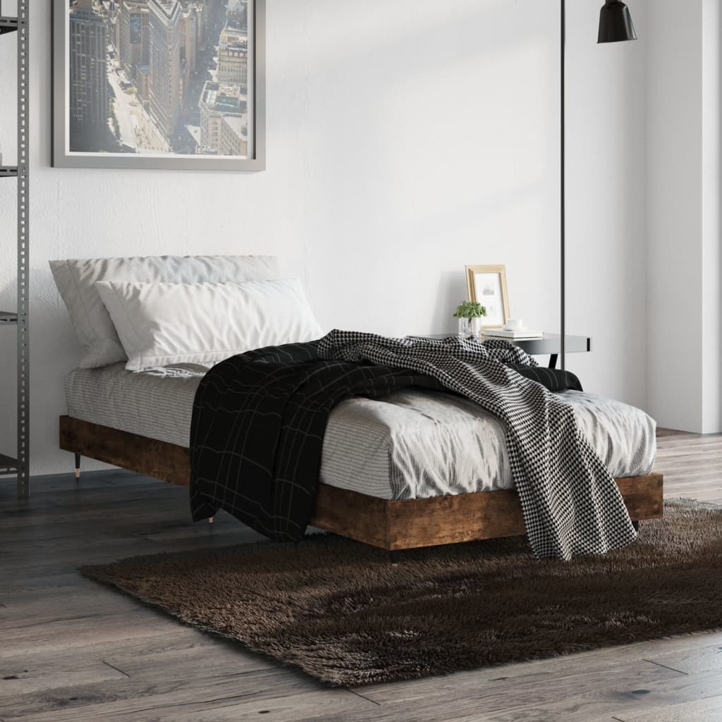 sengeramme 75x190 cm uden madras konstrueret træ røget eg