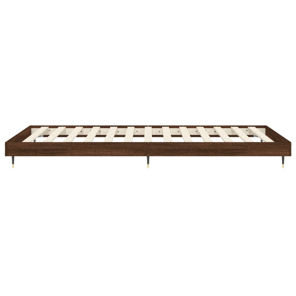 sengeramme 75x190 cm uden madras konstrueret træ brunt eg