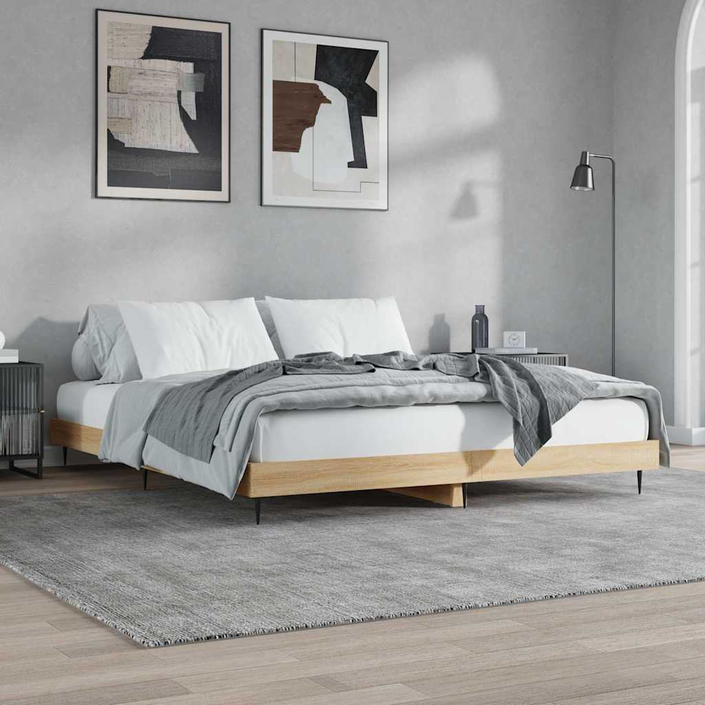 sengeramme uden madras 200x200 cm konstrueret træ sonoma-eg