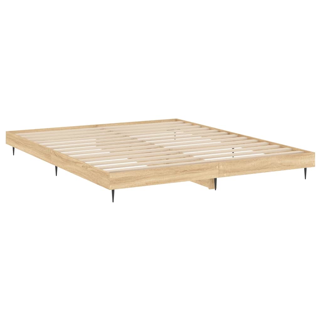 sengeramme uden madras 200x200 cm konstrueret træ sonoma-eg