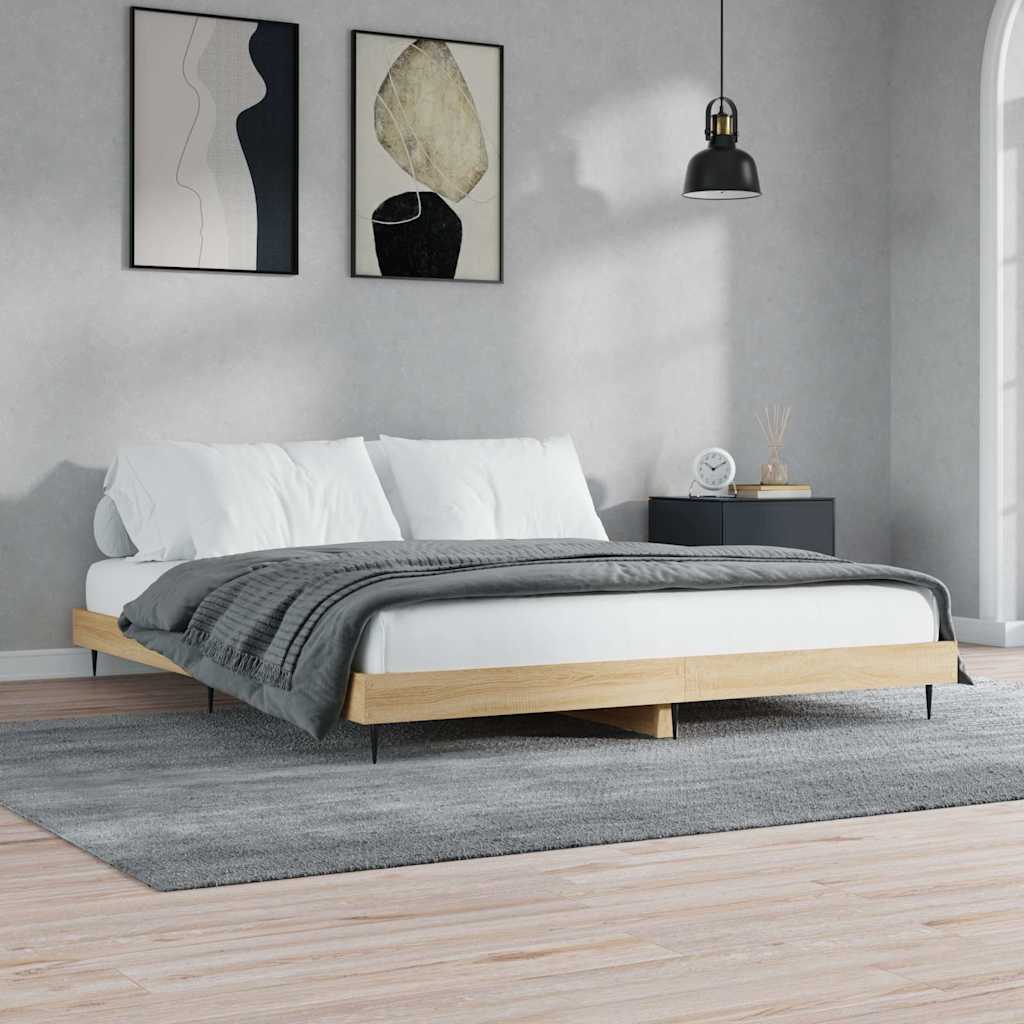 sengeramme uden madras 200x200 cm konstrueret træ sonoma-eg