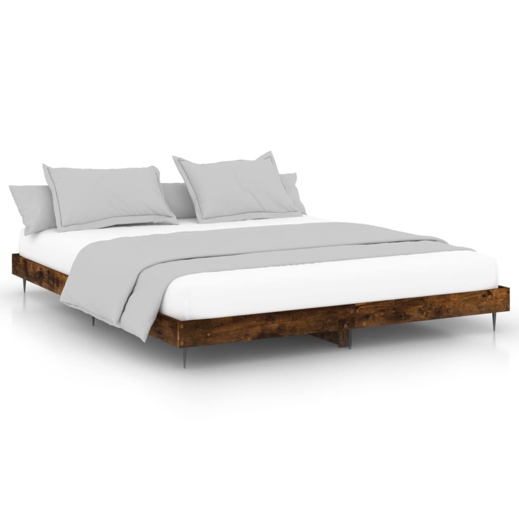 sengeramme uden madras 200x200 cm konstrueret træ røget eg