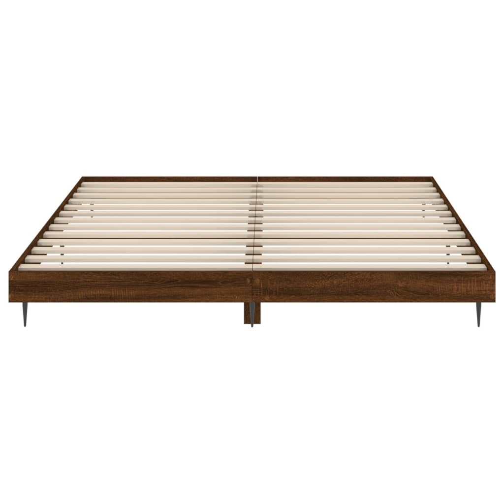 sengeramme uden madras 200x200 cm konstrueret træ brun eg
