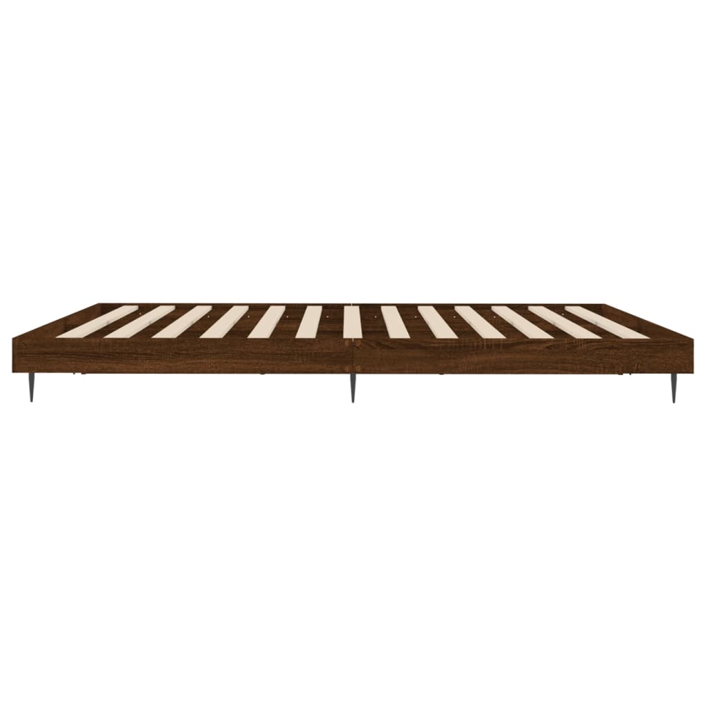 sengeramme uden madras 200x200 cm konstrueret træ brun eg
