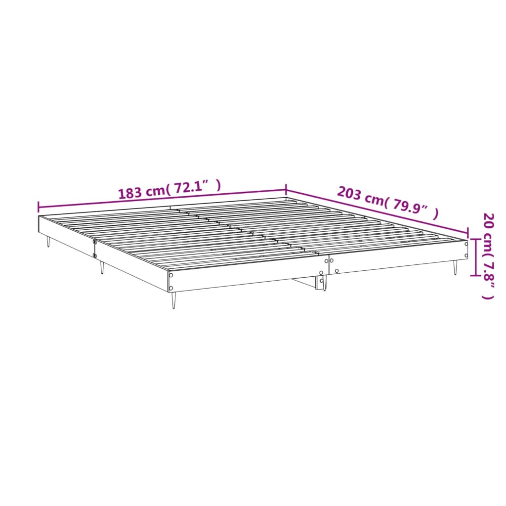 sengestel uden madras 180x200 cm konstrueret træ sonoma-eg