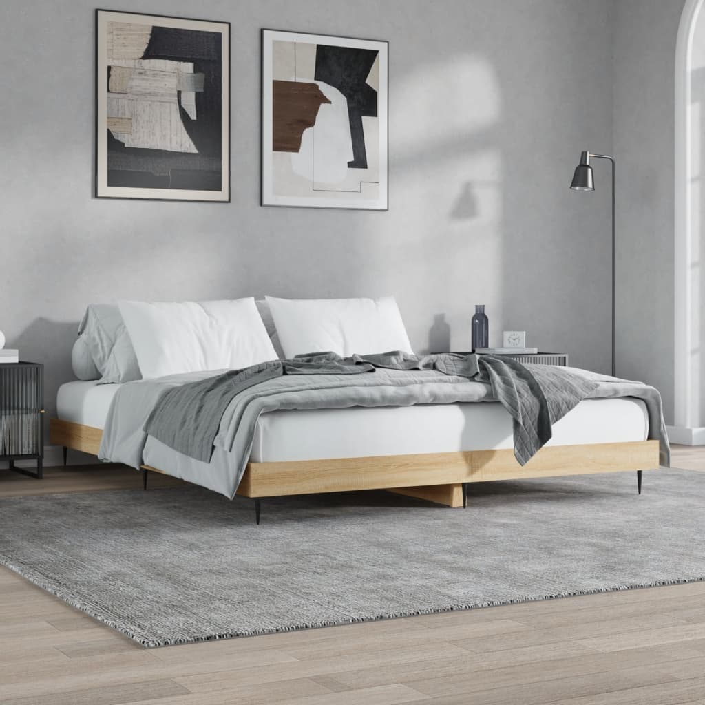 sengeramme 140x200 cm uden madras konstrueret træ sonoma-eg