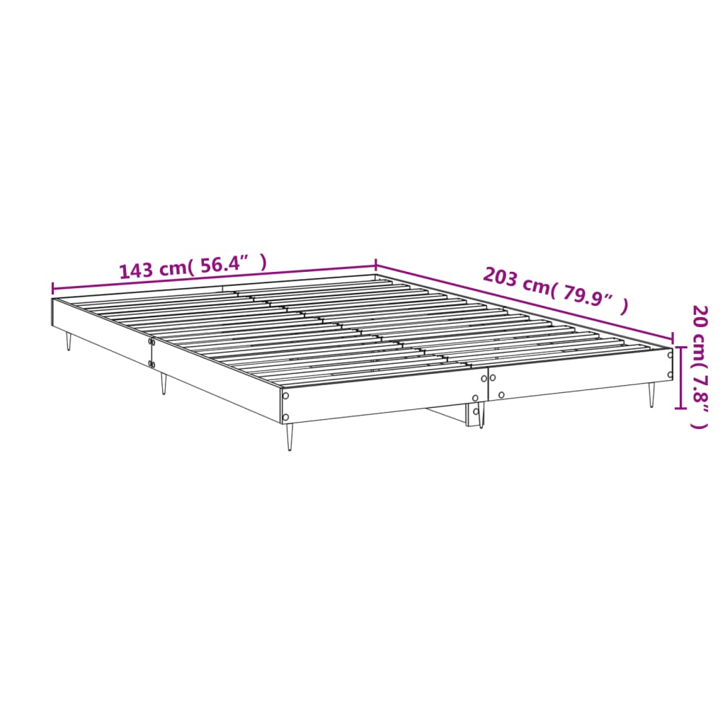 sengeramme 140x200 cm uden madras konstrueret træ sonoma-eg