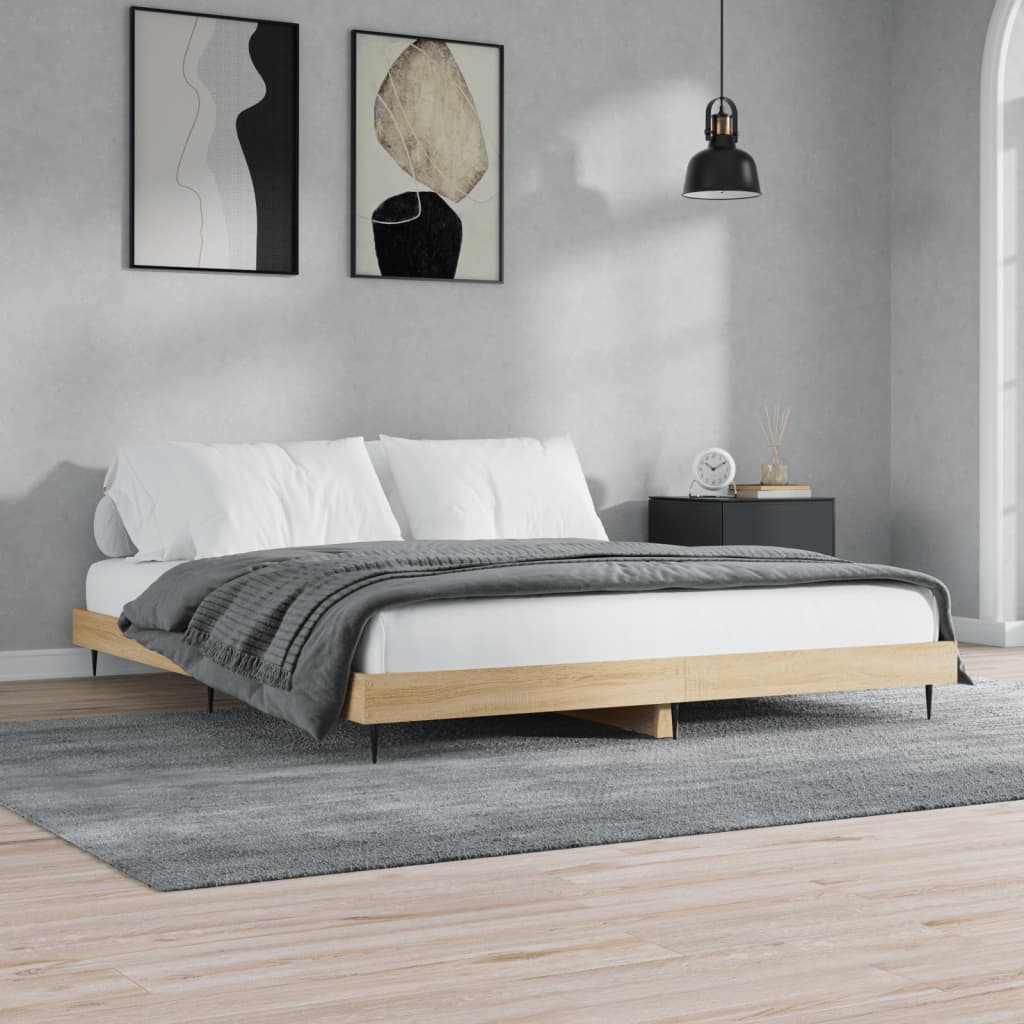 sengeramme 140x200 cm uden madras konstrueret træ sonoma-eg