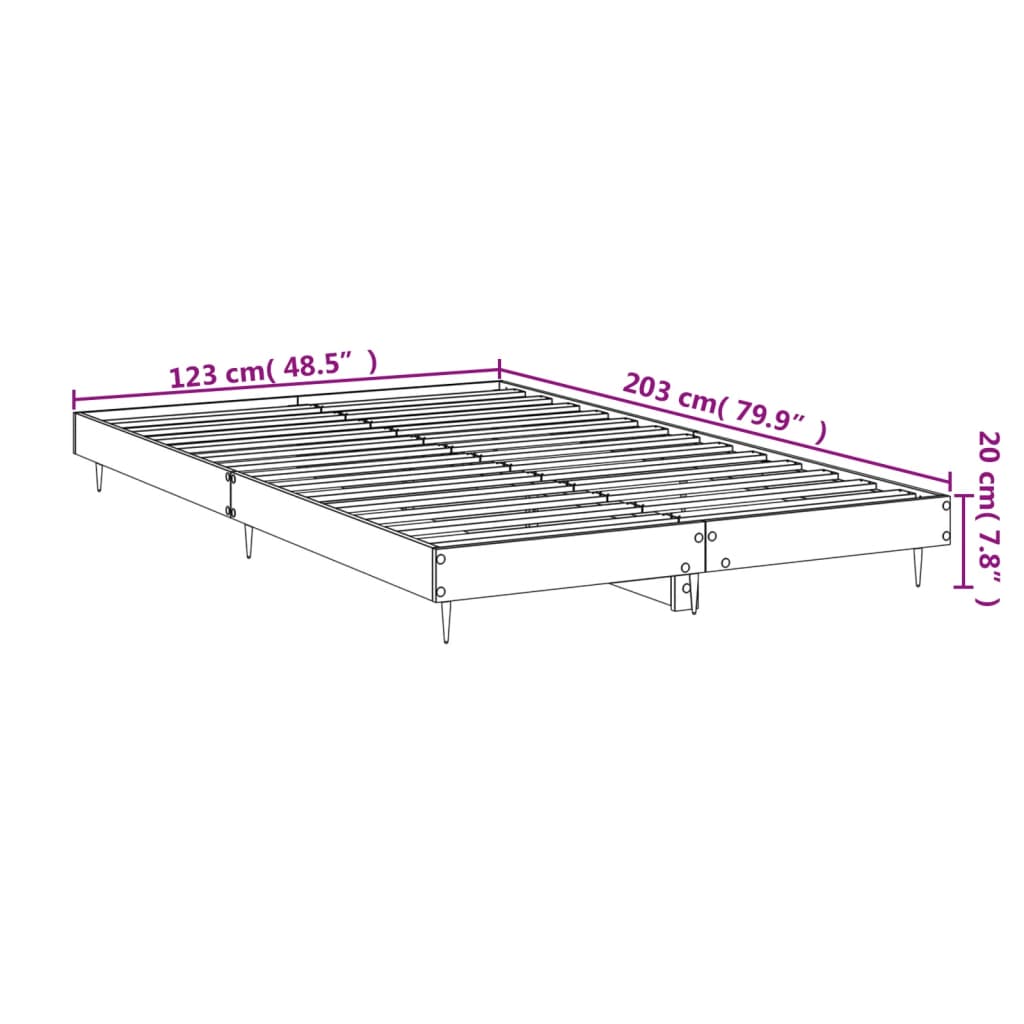 sengeramme 120x200 cm uden madras konstrueret træ sonoma-eg