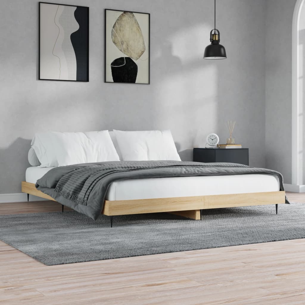 sengeramme 120x200 cm uden madras konstrueret træ sonoma-eg