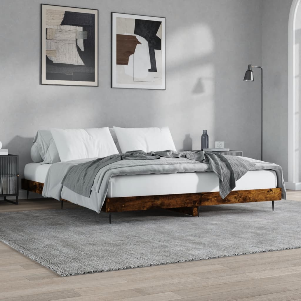 sengeramme 120x200 cm uden madras konstrueret træ røget eg
