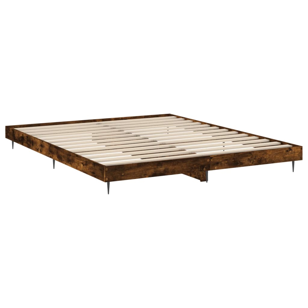 sengeramme 120x200 cm uden madras konstrueret træ røget eg