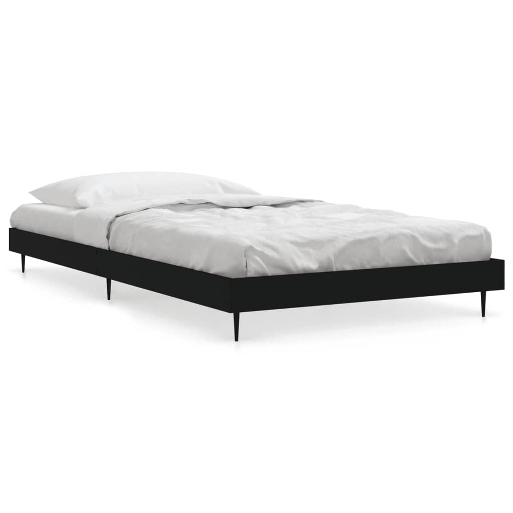 sengeramme 100x200 cm konstrueret træ sort