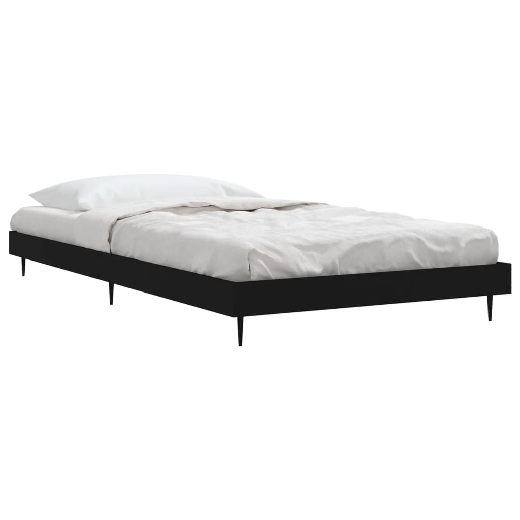 sengeramme 100x200 cm konstrueret træ sort