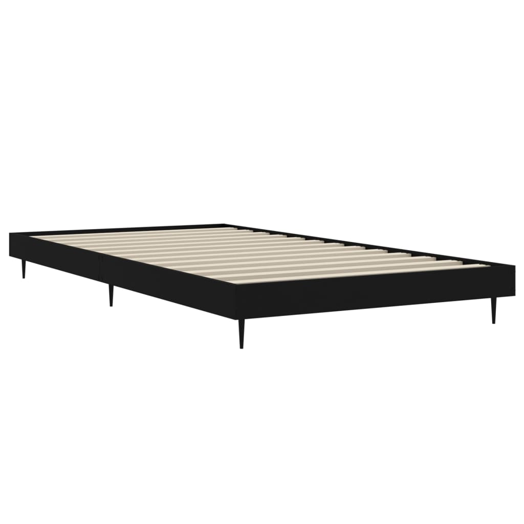 sengeramme 100x200 cm konstrueret træ sort
