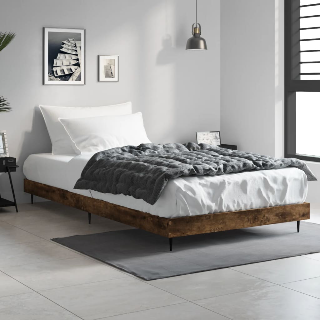 sengeramme 100x200 cm uden madras konstrueret træ røget eg