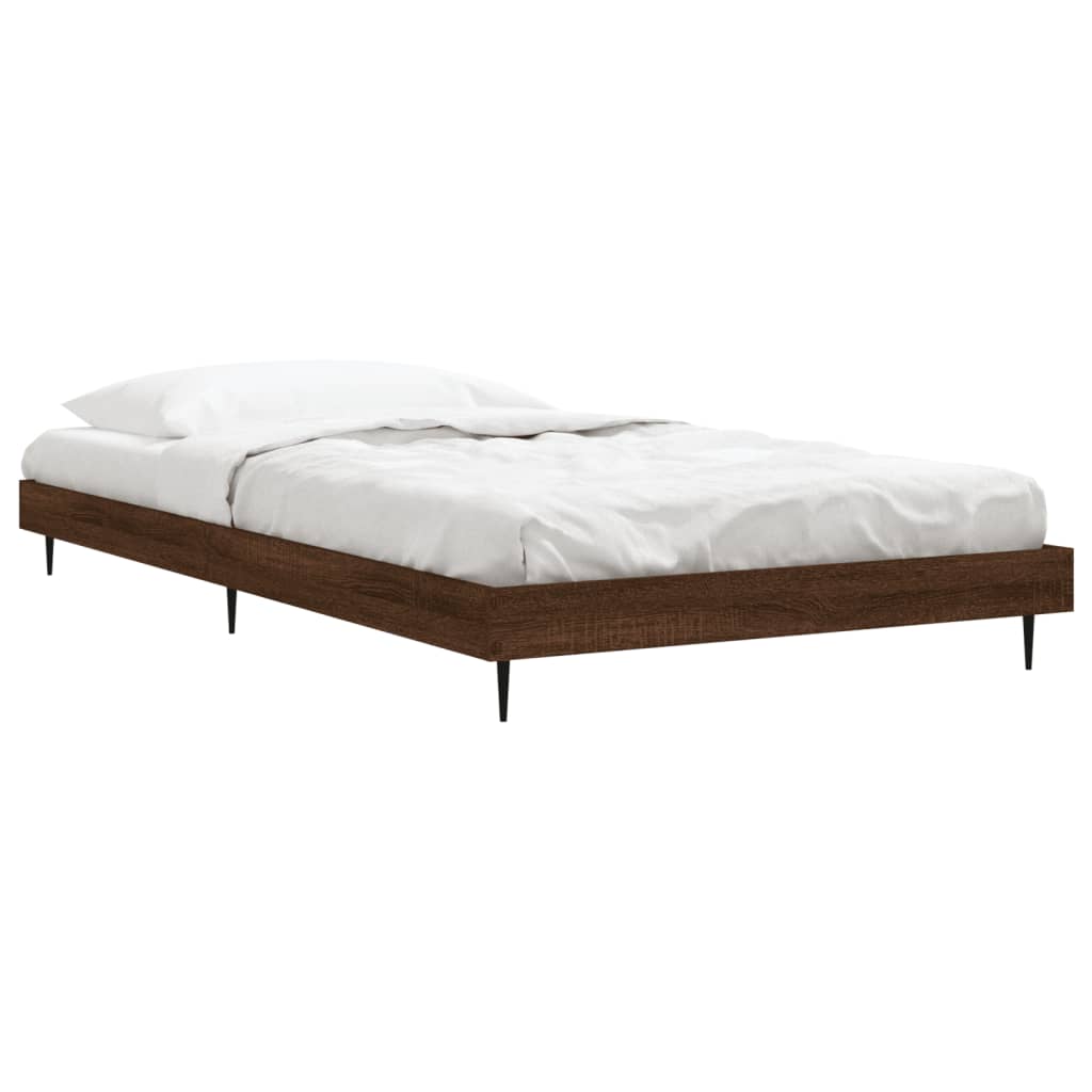 sengeramme 100x200 cm uden madras konstrueret træ brunt eg