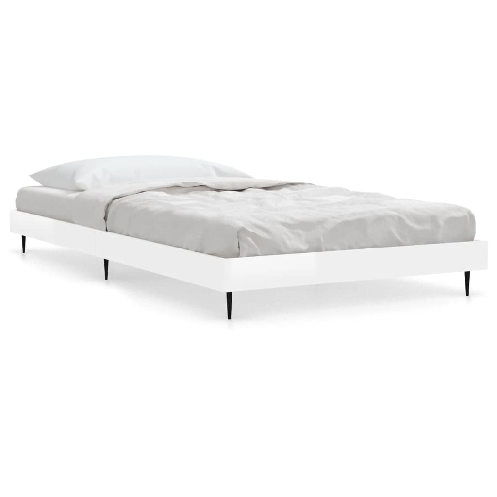 sengeramme 90x200 cm konstrueret træ hvid højglans