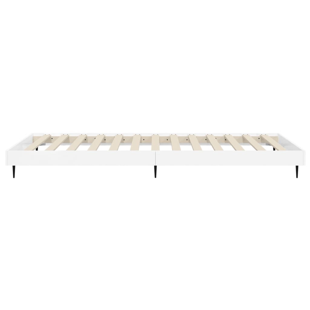 sengeramme 90x200 cm konstrueret træ hvid højglans