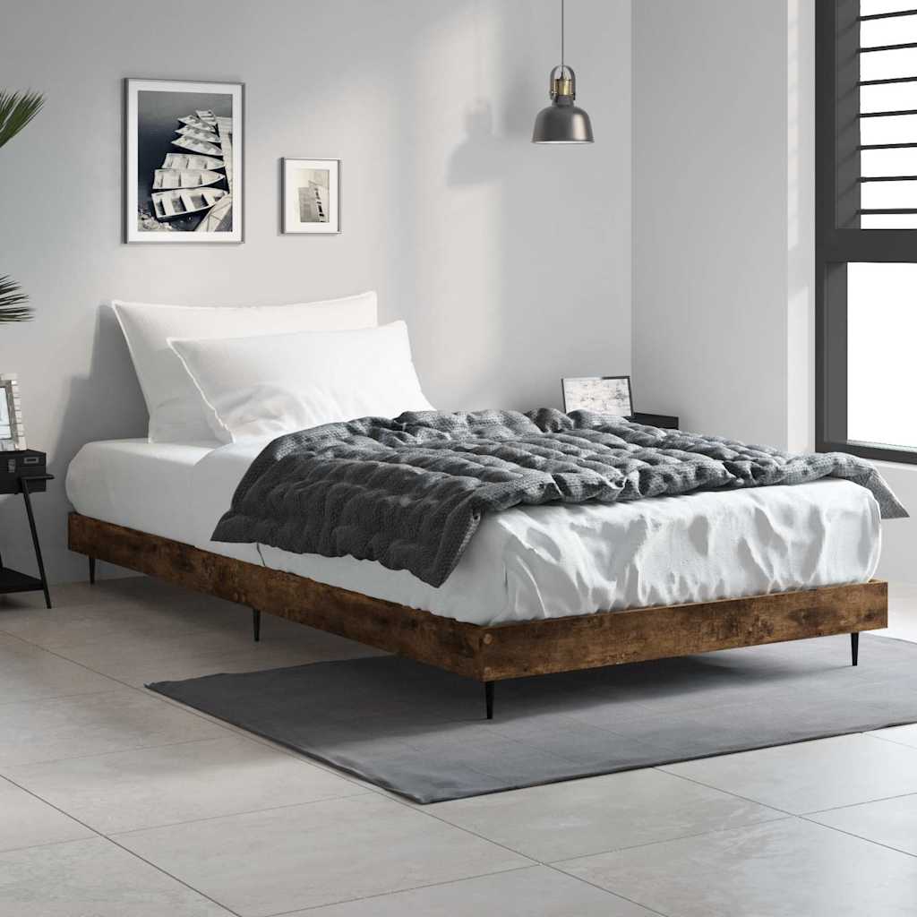 sengeramme 90x200 cm uden madras konstrueret træ røget eg
