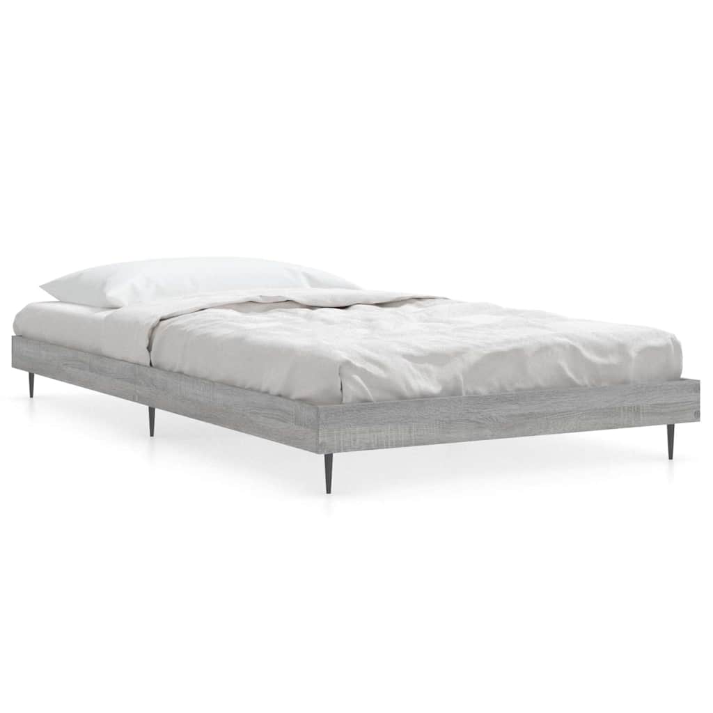 sengeramme 90x200 cm konstrueret træ grå sonoma-eg