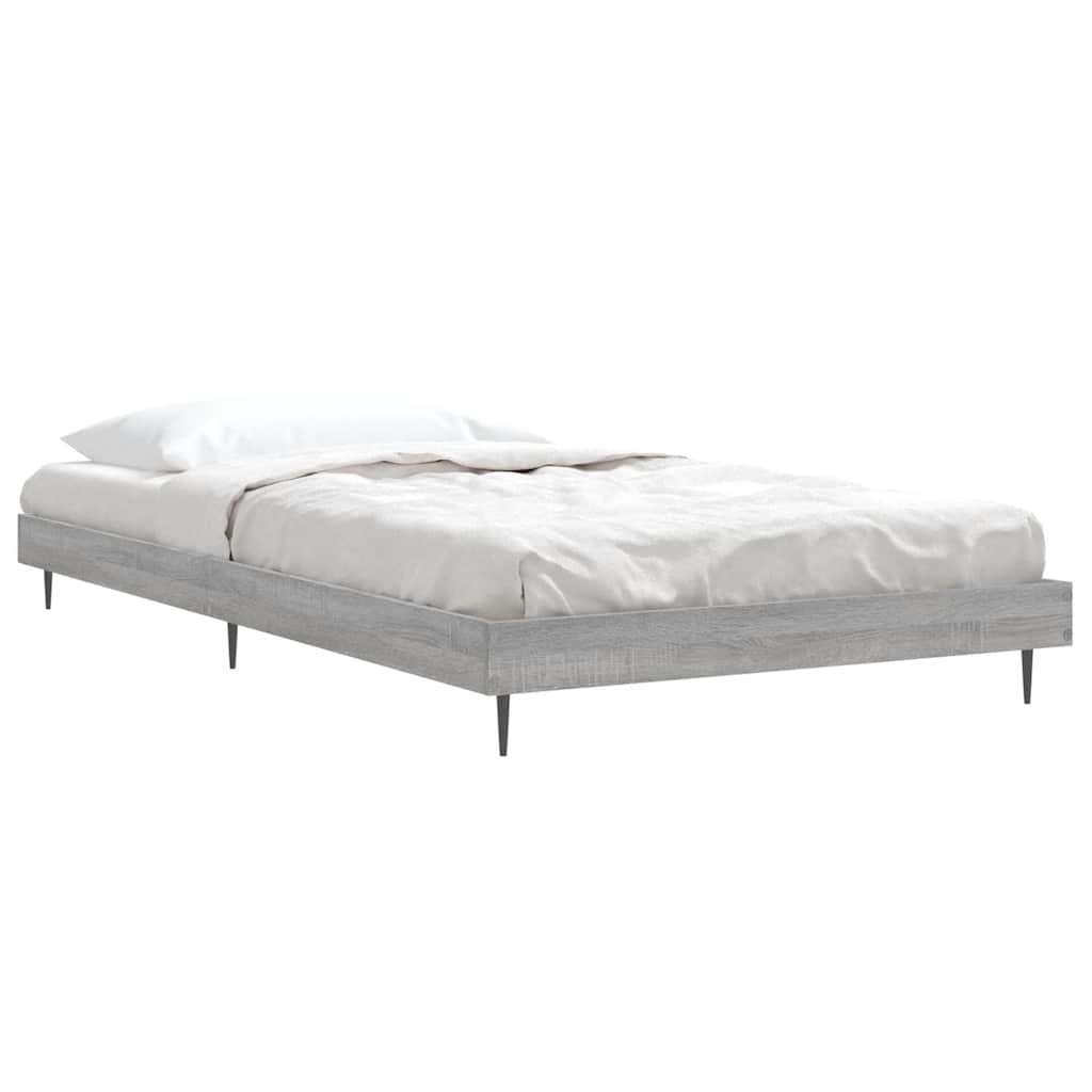 sengeramme 90x200 cm konstrueret træ grå sonoma-eg