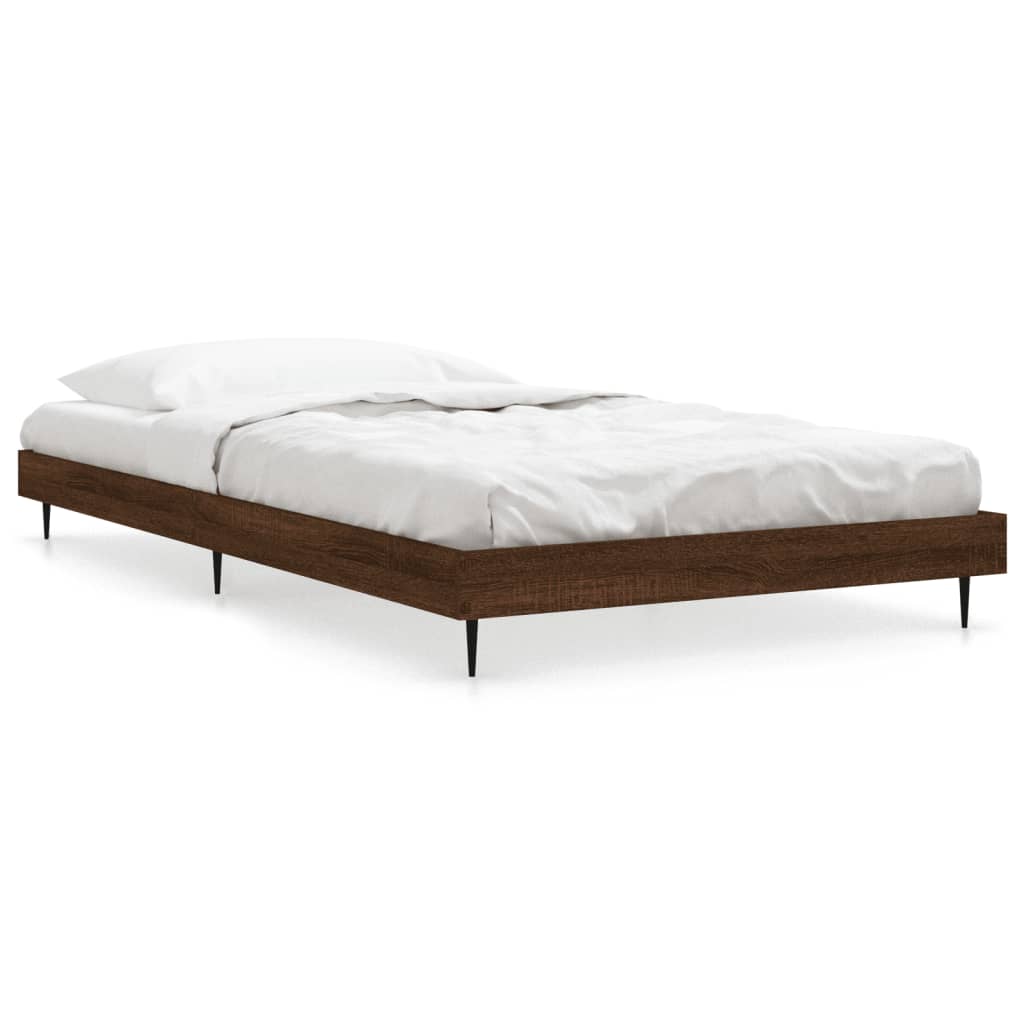 sengeramme 90x200 cm uden madras konstrueret træ brunt eg