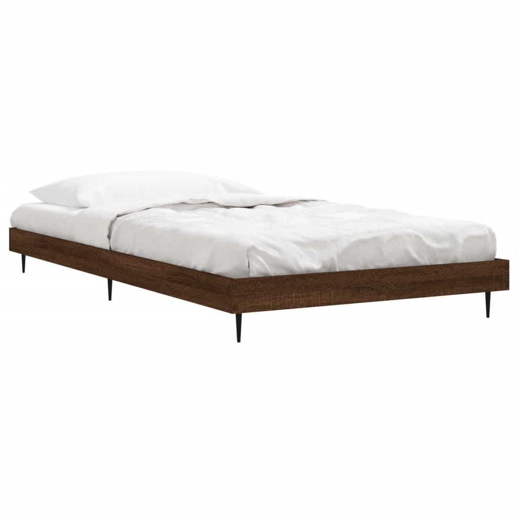 sengeramme 90x200 cm uden madras konstrueret træ brunt eg