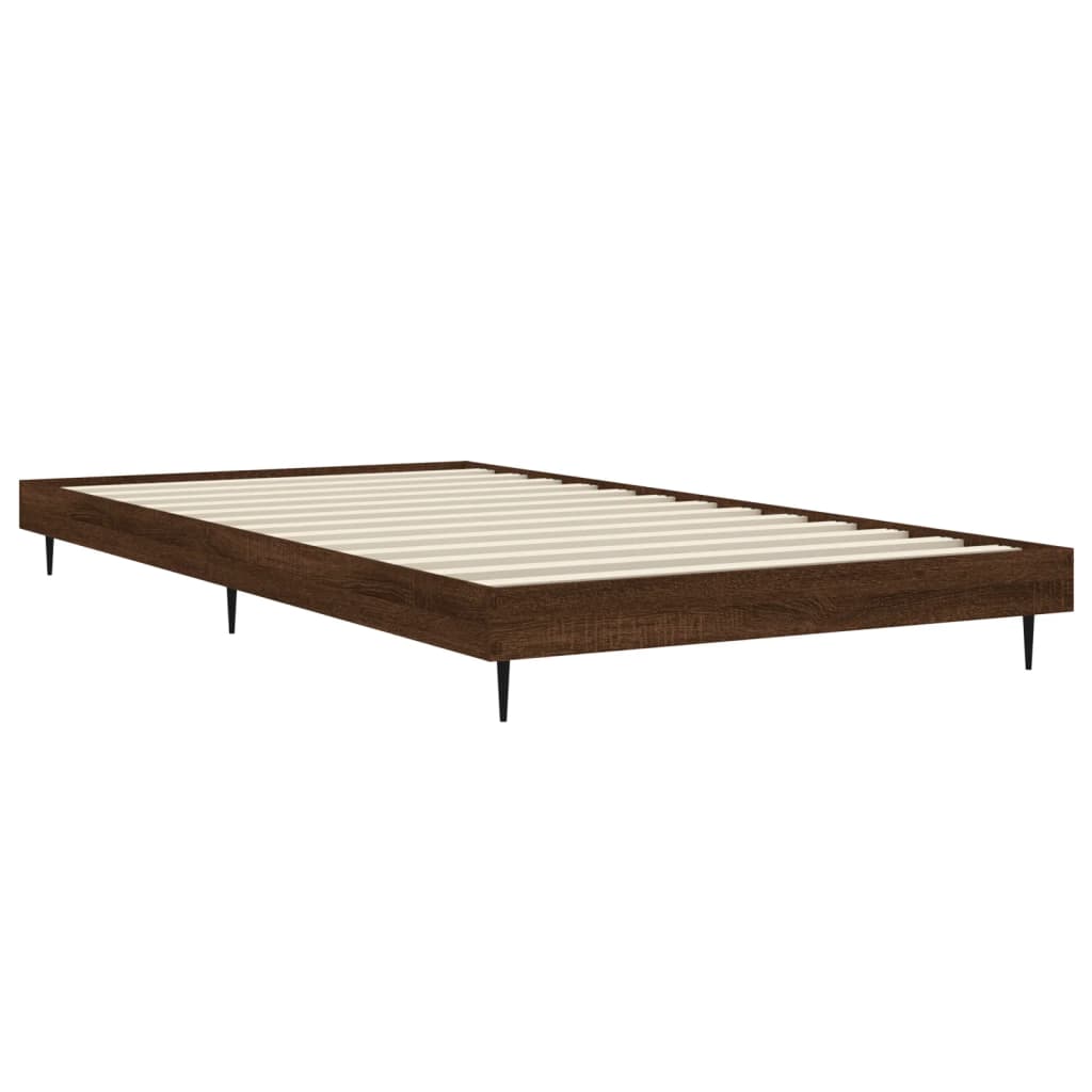 sengeramme 90x200 cm uden madras konstrueret træ brunt eg