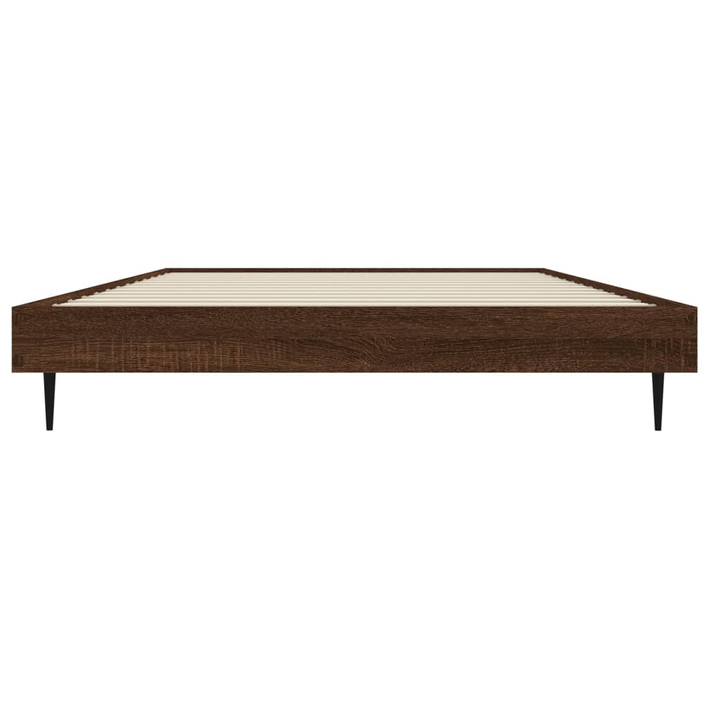sengeramme 90x200 cm uden madras konstrueret træ brunt eg